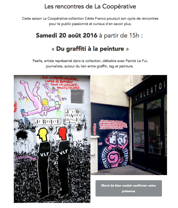 "Du graffiti à la peinture" : rencontre avec Paella et Patrick Le Fur "Du graffiti à la peinture" : rencontre avec Paella et Patrick Le Fur