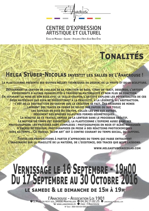 Helga Stüber-Nicolas - salles de l'Anacrouse - Montpellier Helga Stüber-Nicolas - salles de l'Anacrouse - Montpellier