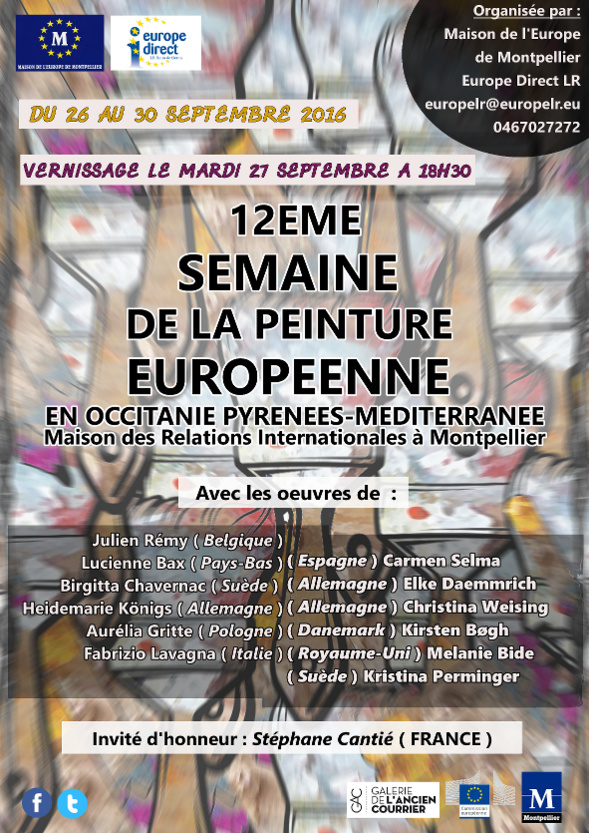 12ème Semaine de la Peinture européenne en Occitanie - Montpellier 12ème Semaine de la Peinture européenne en Occitanie - Montpellier