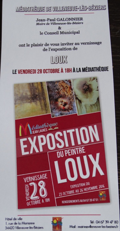 LOUX expose à la Médiathèque - Viileneuve les Béziers LOUX expose à la Médiathèque - Viileneuve les Béziers
