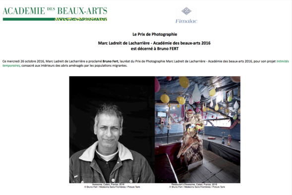 LAURÉAT 2016 / PRIX DE PHOTOGRAPHIE MARC LADREIT DE LACHARRIÈRE - ACADÉMIE DES BEAUX-ARTS LAURÉAT 2016 / PRIX DE PHOTOGRAPHIE MARC LADREIT DE LACHARRIÈRE - ACADÉMIE DES BEAUX-ARTS