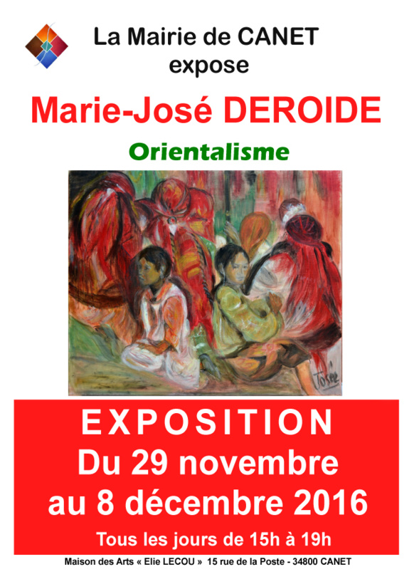 Exposition à CANET de Marie-José DEROIDE Exposition à CANET de Marie-José DEROIDE