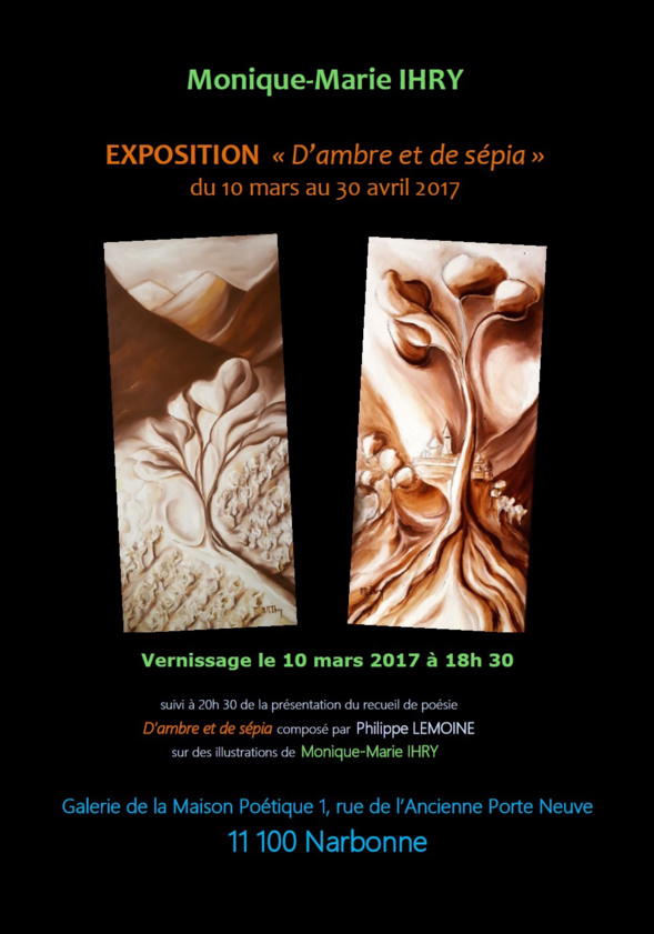 Monique-Marie IHRY "D'ambre et de sépia " - Narbonne Monique-Marie IHRY "D'ambre et de sépia " - Narbonne