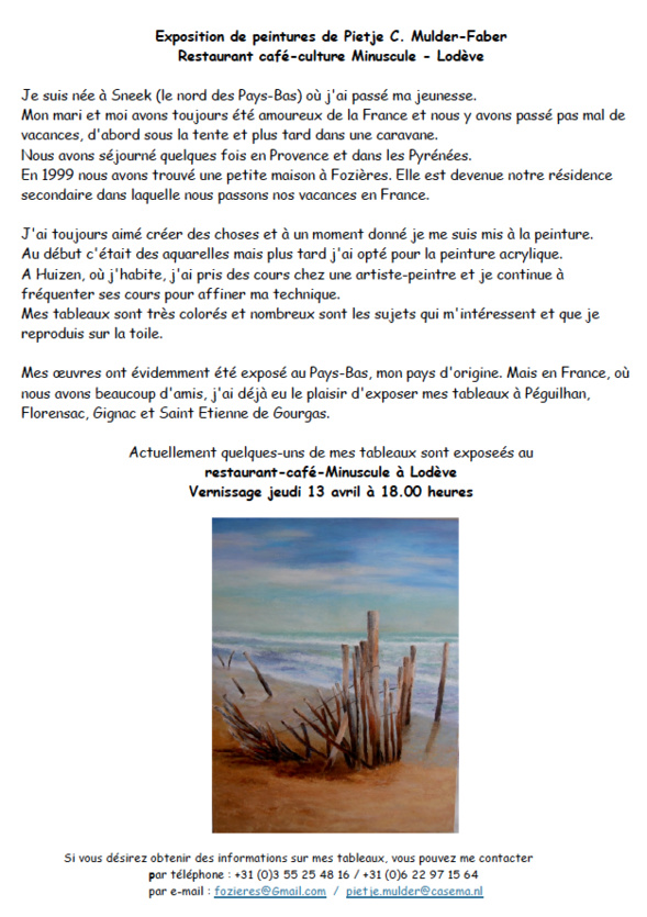 Exposition au Café-Culture Minuscule à LODÈVE Exposition au Café-Culture Minuscule à LODÈVE