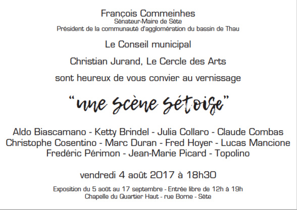 Exposition " Une scène sétoise " Chapelle du Quartier Haut - Sète Exposition " Une scène sétoise " Chapelle du Quartier Haut - Sète