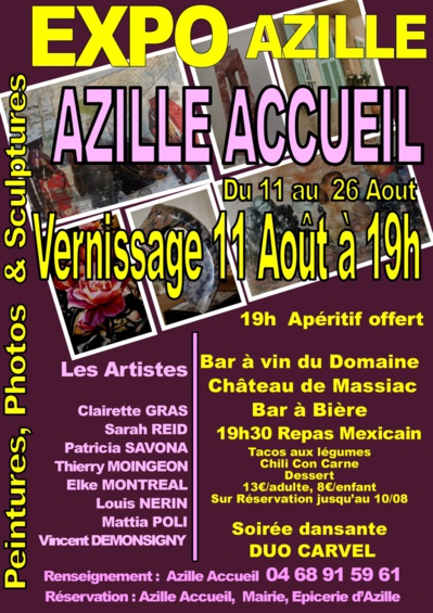 Exposition Azille Accueil - Domaine Massiac Exposition Azille Accueil - Domaine Massiac