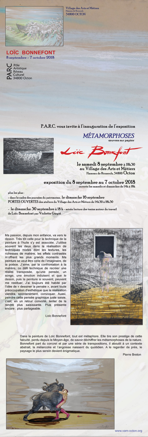 Exposition de Loïc BONNEFONT à OCTON au Village des Arts et Métiers