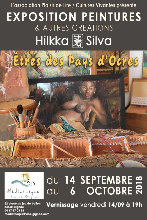 Exposition de Hilkka à la Médiathèque de Gignac