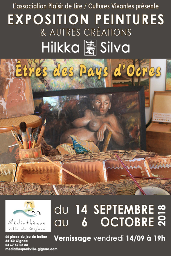 Exposition de Hilkka à la Médiathèque de Gignac Exposition de Hilkka à la Médiathèque de Gignac