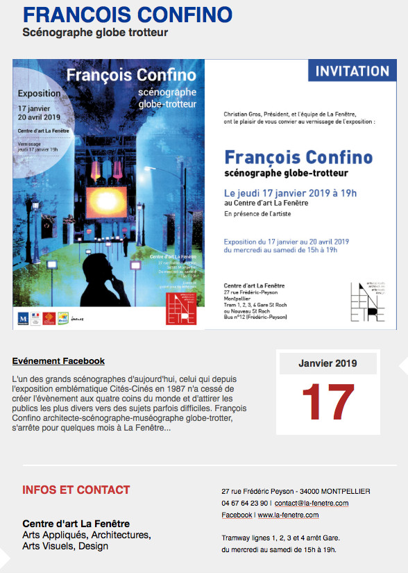 François Confino scénographe globe trotteur - Montpellier François Confino scénographe globe trotteur - Montpellier