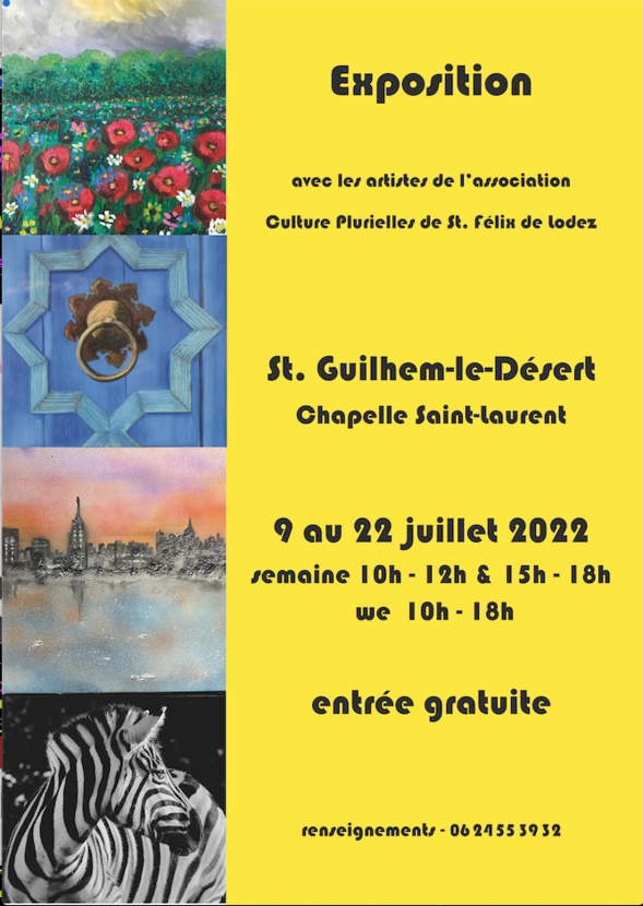 Exposition - CONCOURS - Saint-Guilhem-le-Désert - 34 Exposition - CONCOURS - Saint-Guilhem-le-Désert - 34