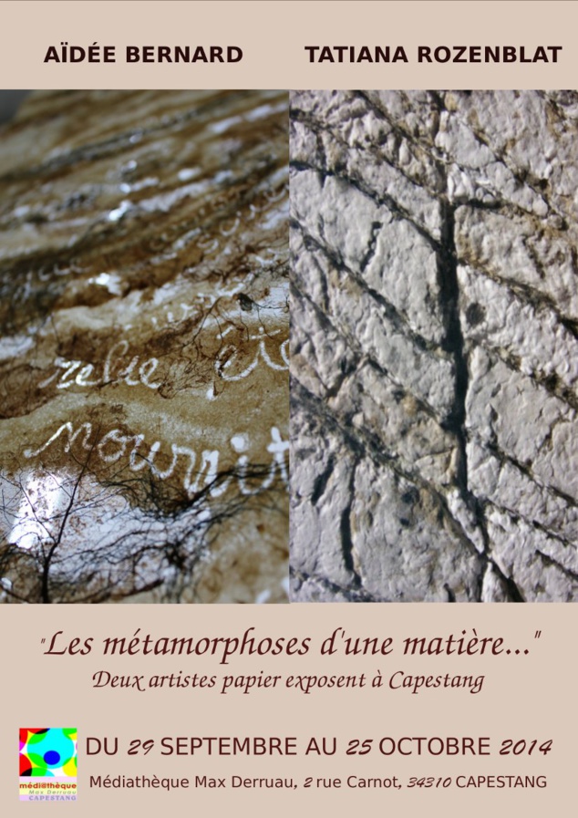 Aïdée Bernard & Tatiana Rozenblat exposent à Capestang Aïdée Bernard & Tatiana Rozenblat exposent à Capestang