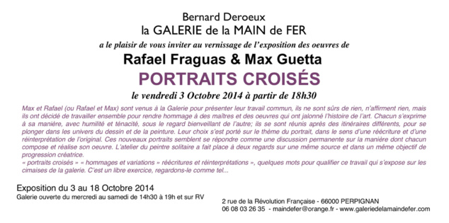 Max Guetta & Rafael Fraguas exposent à Perpignan Max Guetta & Rafael Fraguas exposent à Perpignan