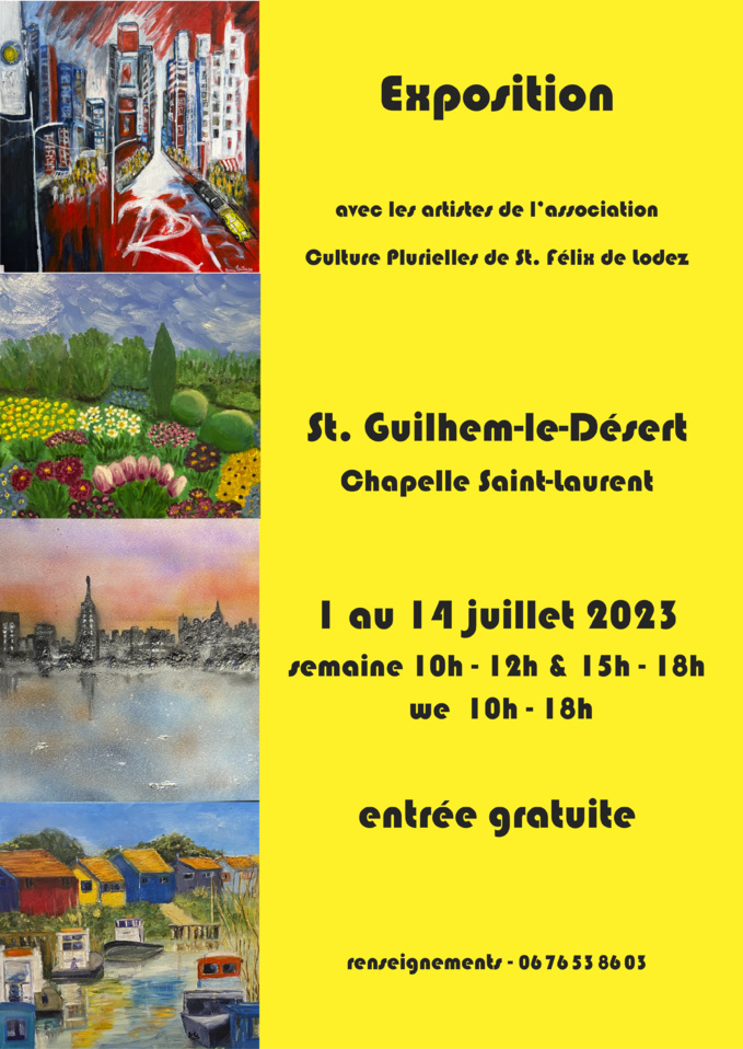 Culture Plurielles a exposé à Saint-Guilhem le Désert Culture Plurielles a exposé à Saint-Guilhem le Désert