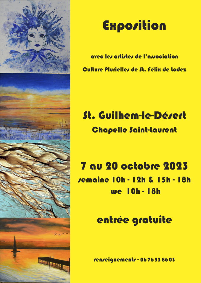 Exposition Culture Plurielles - Saint-Guilhem-le-Désert Exposition Culture Plurielles - Saint-Guilhem-le-Désert
