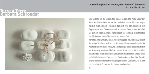 Barbara Schroeder expose à "La maison du parc" à Emmerich - Allemagne Barbara Schroeder expose à "La maison du parc" à Emmerich - Allemagne