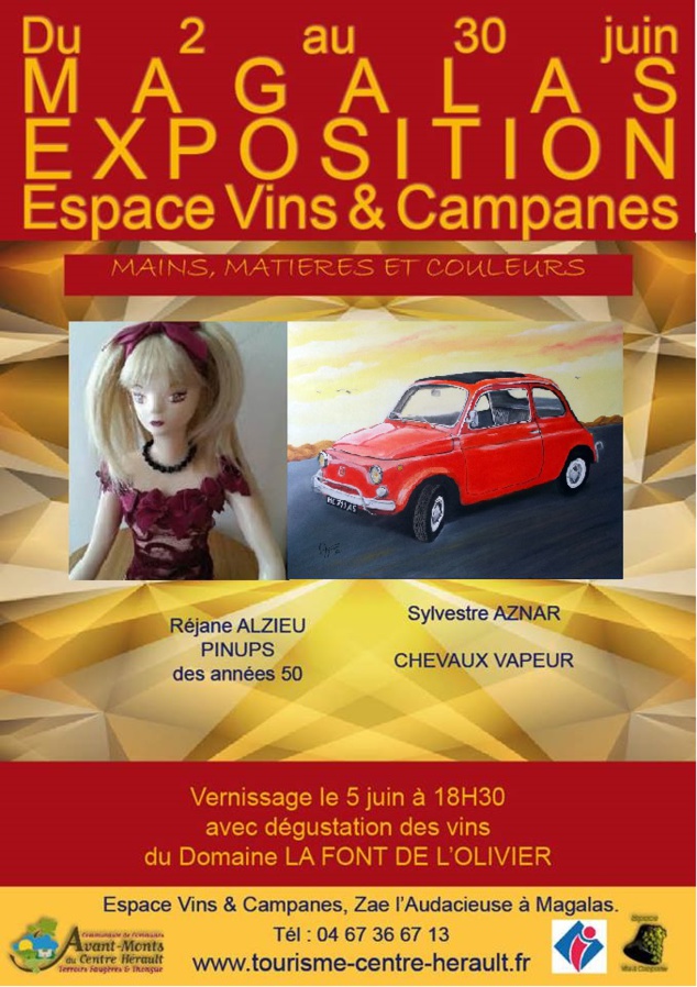 Exposition à l'Espace Vins et Campanes de Magalas Exposition à l'Espace Vins et Campanes de Magalas