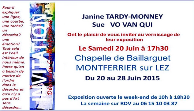 Janine Tardy-Monney & Sue Vo Van Qui exposent Janine Tardy-Monney & Sue Vo Van Qui exposent