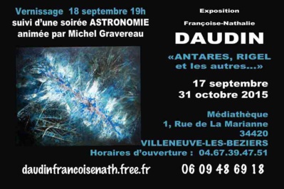 Françoise-Nathalie DAUDIN expose à Villeneuve-les-Béziers Françoise-Nathalie DAUDIN expose à Villeneuve-les-Béziers