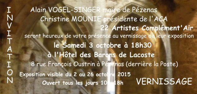 22 artistes de l'ACA exposent à Pézenas 22 artistes de l'ACA exposent à Pézenas