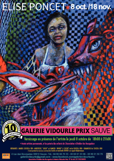 Exposition Elise Poncet à la Galerie Vidourle Prix à Sauve. Exposition Elise Poncet à la Galerie Vidourle Prix à Sauve.