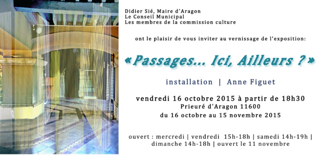 Anne Figuet expose au Prieuré d'Aragon (11600) Anne Figuet expose au Prieuré d'Aragon (11600)