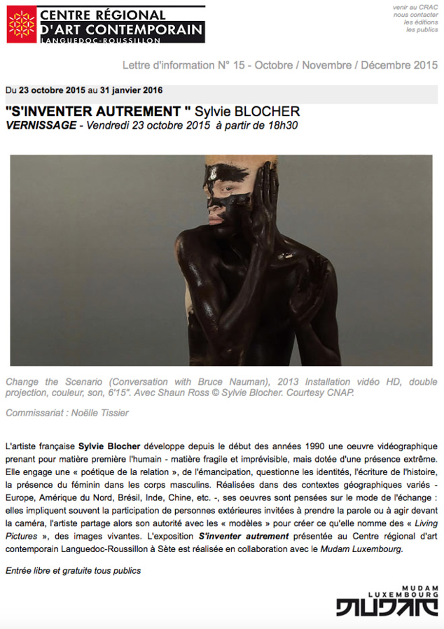 "S'INVENTER AUTREMENT " Sylvie BLOCHER à Sète "S'INVENTER AUTREMENT " Sylvie BLOCHER à Sète