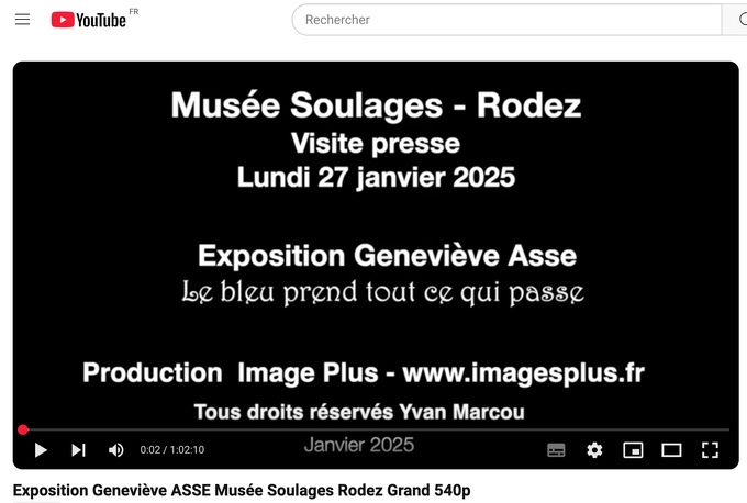 Exposition - Geneviève Asse. Le bleu prend tout ce qui passe - Musée Soulages - Rodez Exposition - Geneviève Asse. Le bleu prend tout ce qui passe - Musée Soulages - Rodez