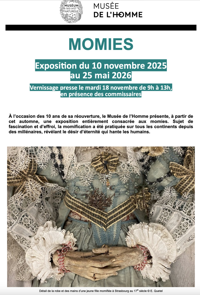 Exposition "Momies" au musée de l'Homme - Paris
