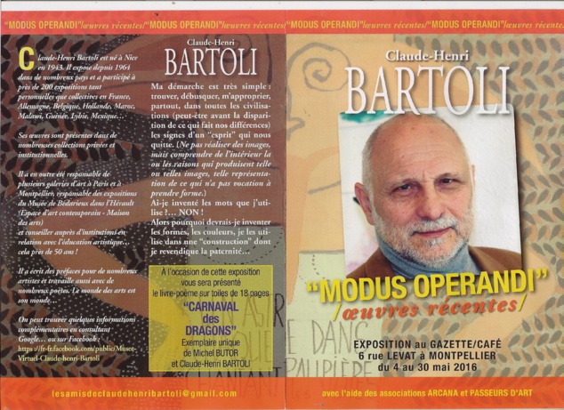 Exposition de Claude-Henri BARTOLI - Gazette Café à Montpellier Exposition de Claude-Henri BARTOLI - Gazette Café à Montpellier