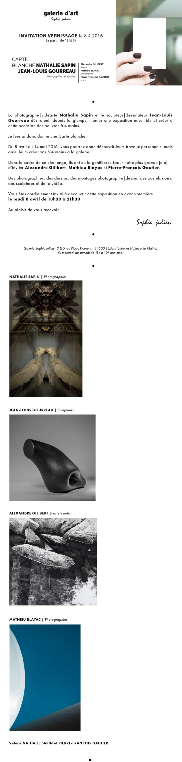 Galerie Sophie Julien à Béziers Galerie Sophie Julien à Béziers