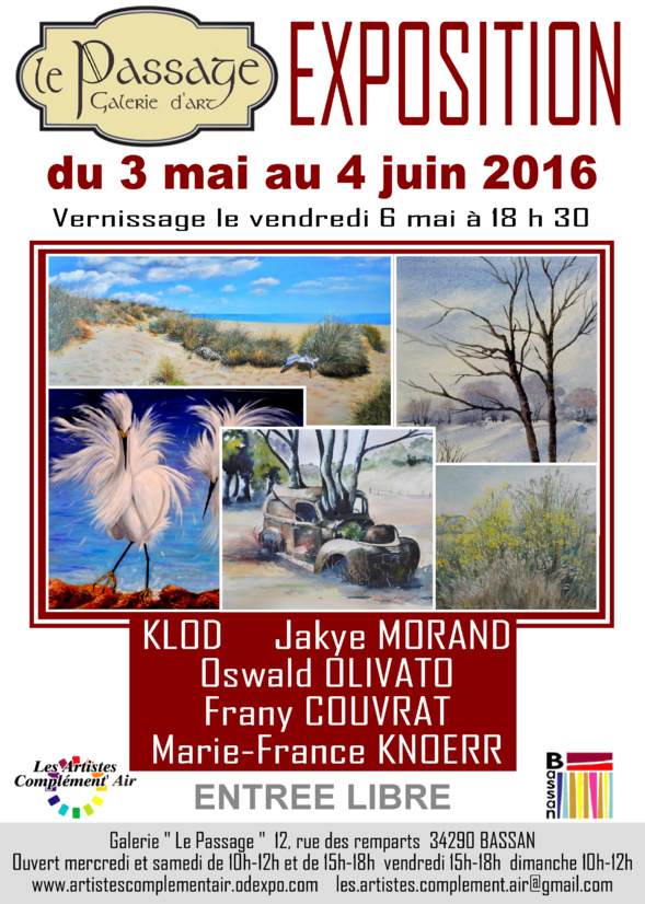 Exposition à la Galerie LE PASSAGE à Bassan Exposition à la Galerie LE PASSAGE à Bassan