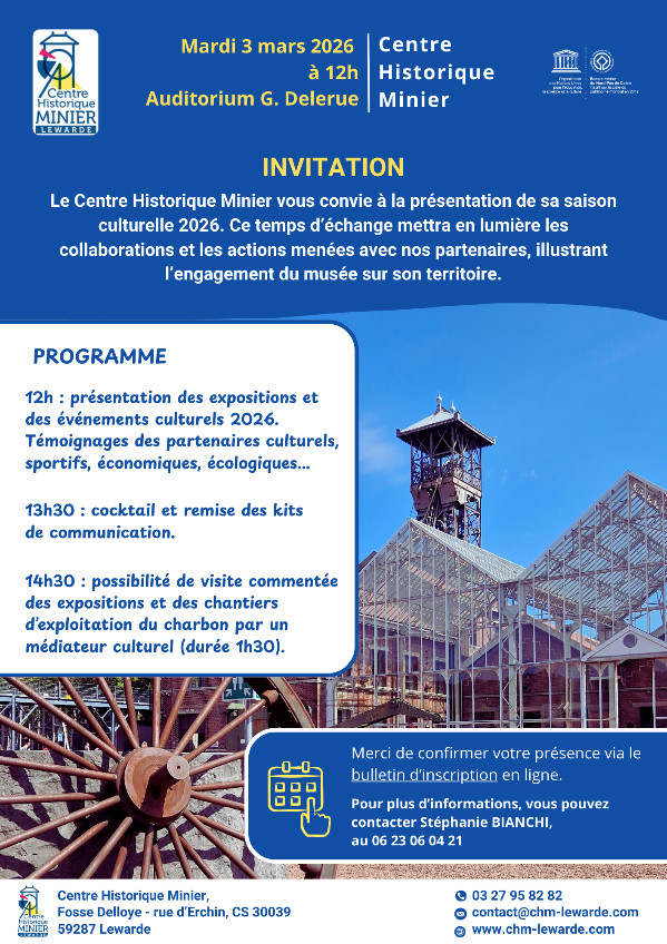 Saison culturelle 2026 au Centre Historique Minier - Lewarde