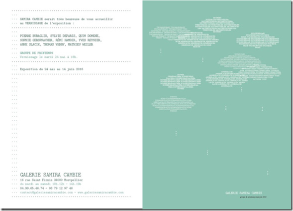 Exposition collective à la Galerie Samira Cambie - Montpellier Exposition collective à la Galerie Samira Cambie - Montpellier