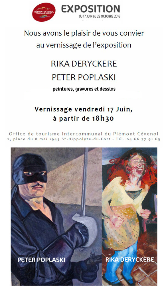 Rika Deryckere & Peter Poplaski exposent à L'Office de Tourisme à Saint Hippolyte du Fort Rika Deryckere & Peter Poplaski exposent à L'Office de Tourisme à Saint Hippolyte du Fort