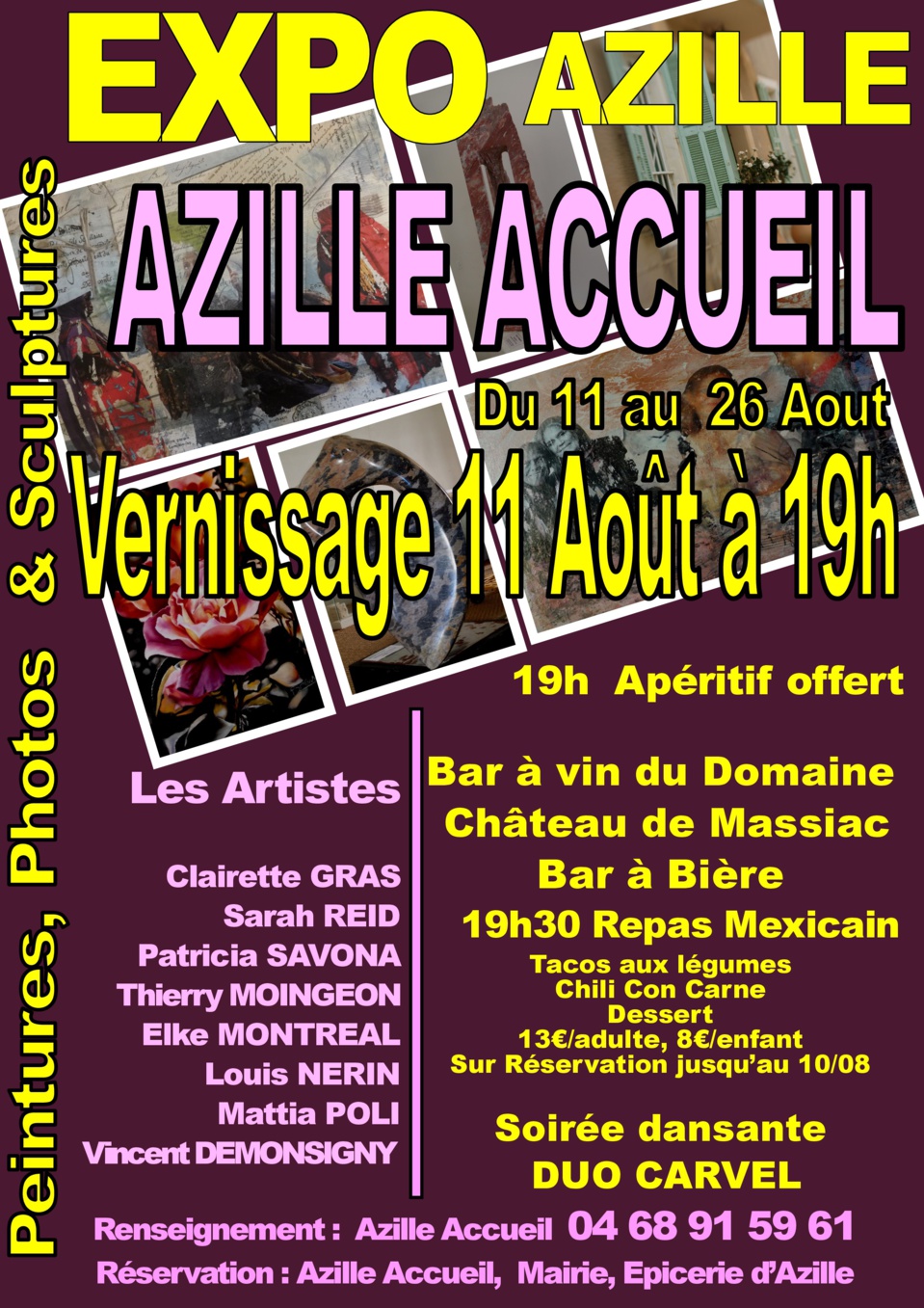 Exposition Azille Accueil -  Domaine Massiac