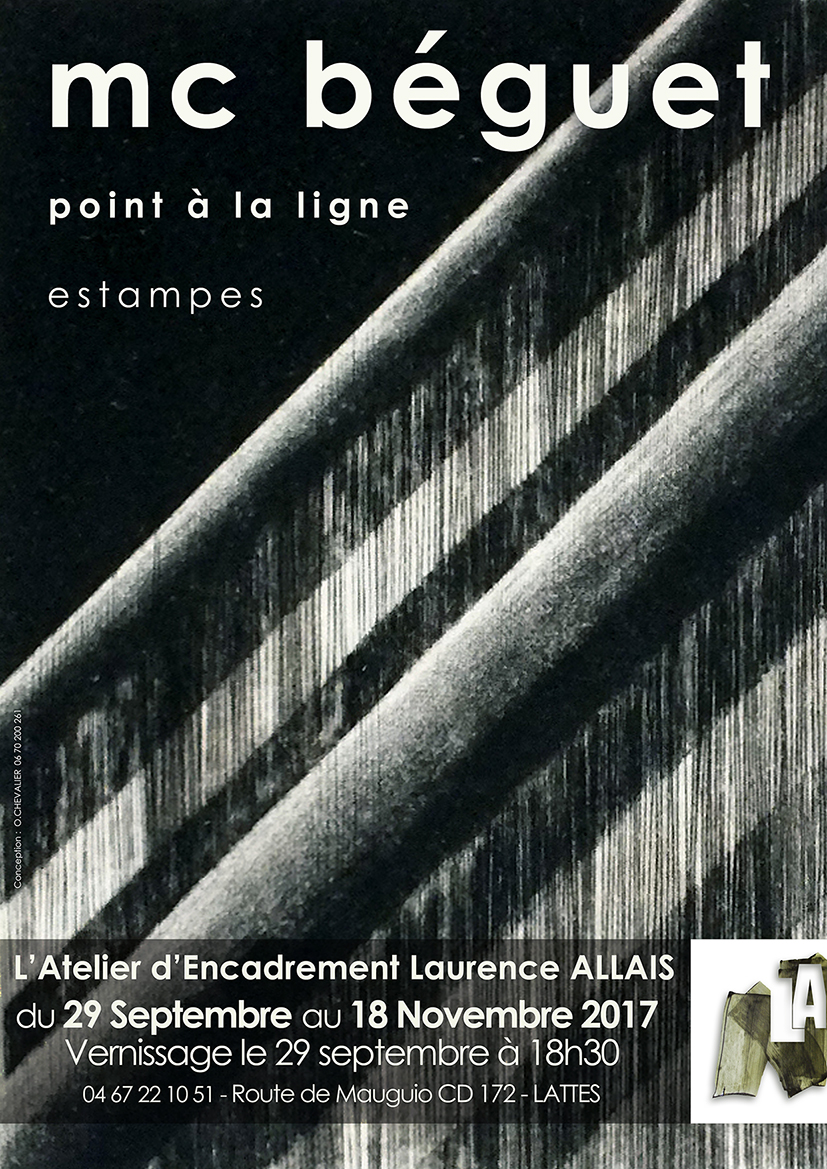 Exposition de Marie-Christine BÉGUET"point à la ligne" à l'Atelier d'encadrement Laurence Allais à LATTES