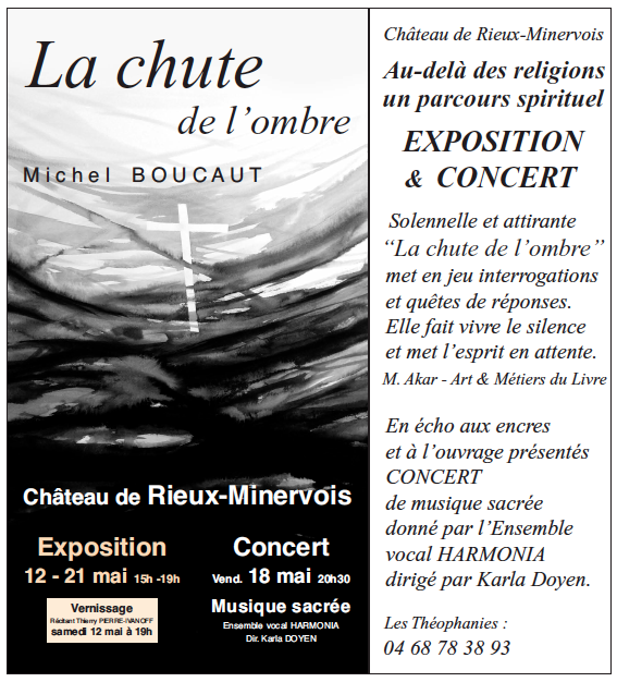 Exposition  LA CHUTE DE L'OMBRE -  Château de Rieux-Minervois