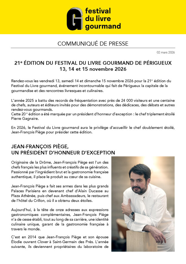 Festival du livre gourmand 2026