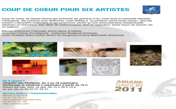 Coup de coeur pour 6 artistes