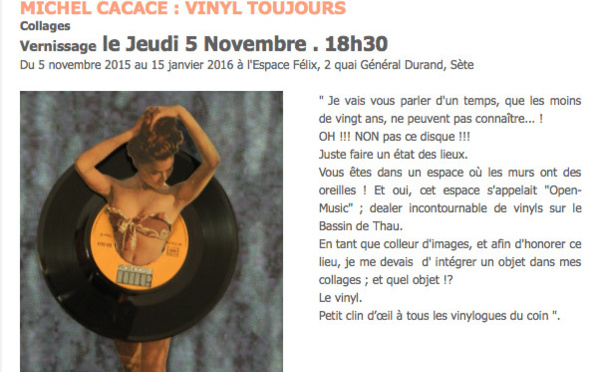 MICHEL CACACE : VINYL TOUJOURS à Sète