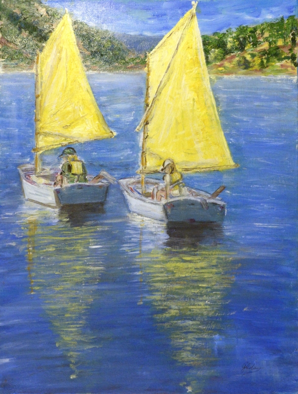 043-Optimist sur le Salagou - Marie-France Goujon 043-Optimist sur le Salagou - Marie-France Goujon