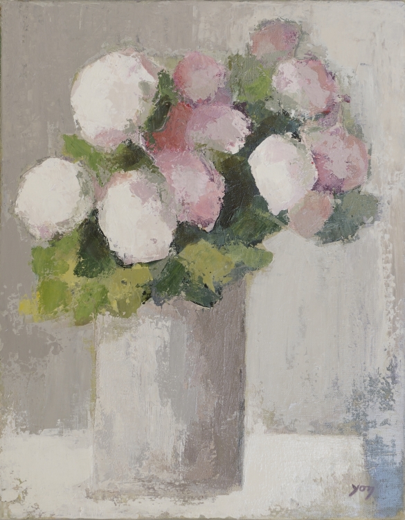 025-Petit bouquet rose et blanc - Jacqueline YON